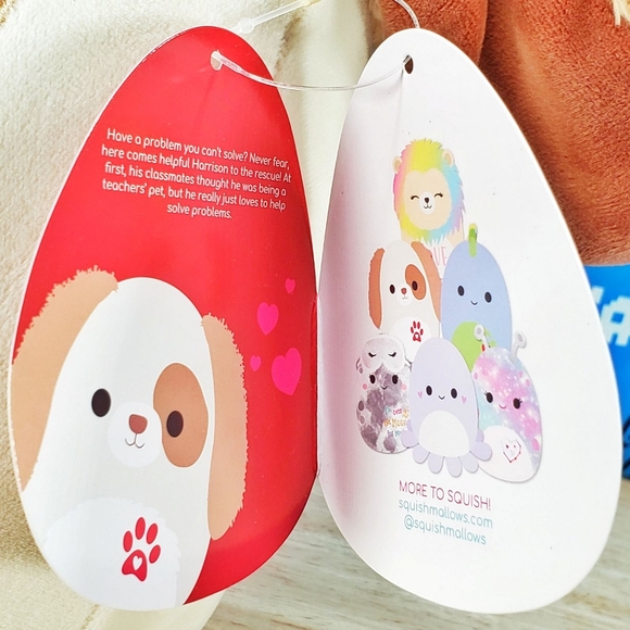 Squishmallow Harrison the Valentine's Day Puppy Dog 8" 2022 UltraSoft Plush - Picture 8 of 8